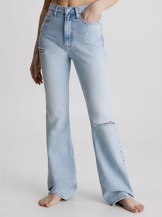 Calvin Klein Pantaloni de damă tip Jean cu rupturi cu croială evazată