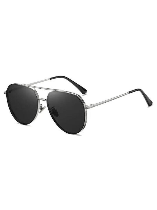 Moscow Mule Sunday Men's Sunglasses with Silver Metal Frame and Black Polarized Lens MM/8517/3