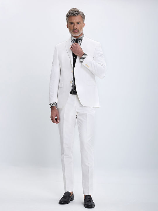 HD x Vardas Λευκό κοστούμι slim fit Hd X Vardas Λευκό