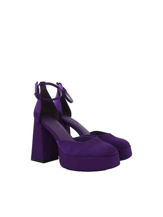 Tamaris Purple Heels with Strap 1-