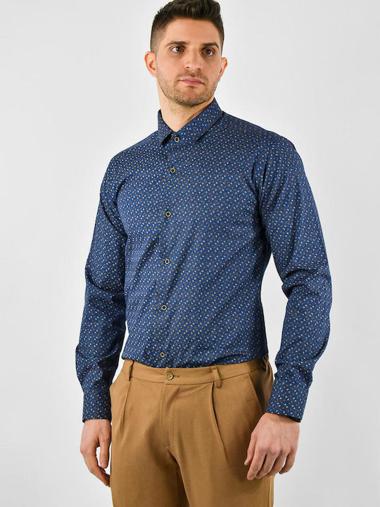 Endeson Fashion Cămașă pentru bărbați Mâneci lungi Albastru