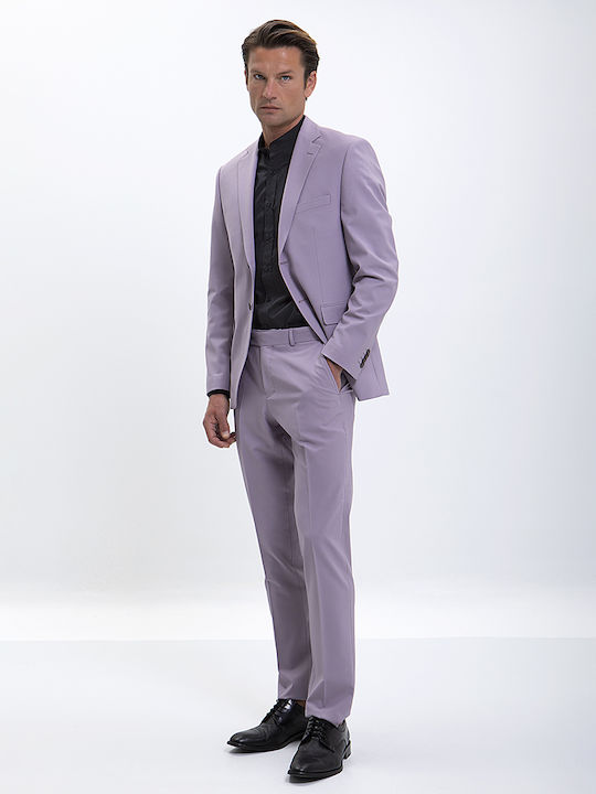 Vardas Men's Suit Slim Fit Purple