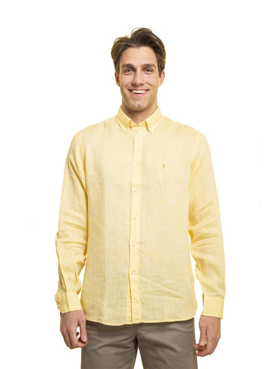 The Bostonians Мъжка риза с дълъг ръкав Жълт