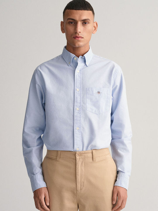 Gant Men's Shirt with Long Sleeves Light Blue