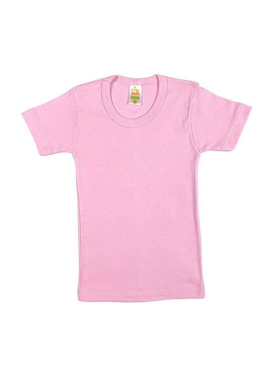 Nina Club Kinder Unterhemden Kurzärmelig Rosa 1Stück