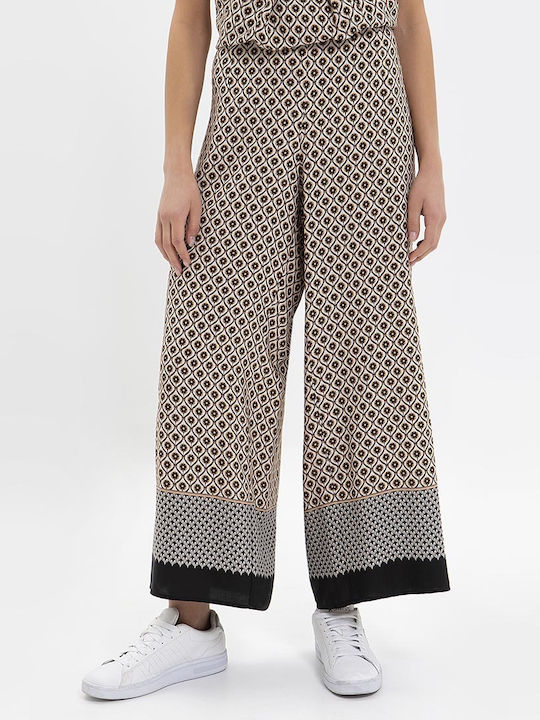 Luisa Viola Women's Fabric Trousers with Elastic Multicolour
