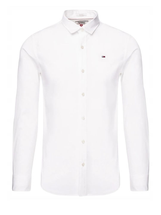 Tommy Hilfiger Men's Shirt Long-sleeved Denim White