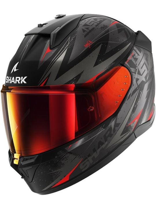 Shark D-skwal 3 Full Face με Sun Visor ECE 22.06 Blast-R Mat Black / Anthracite / Red
