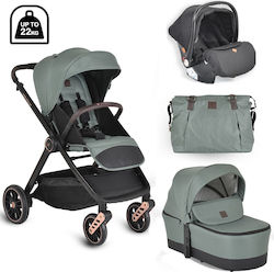 Cangaroo Macan Adjustable 3 in 1 Baby Stroller Suitable for Newborn Green