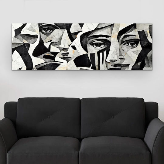 Megapap Abstract Marble Faces Πίνακας σε Καμβά 150x50cm