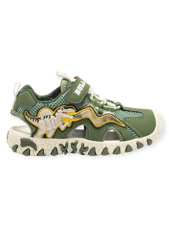 Bull Boys Shoe Sandals Anatomic with Velcro & Lights Green