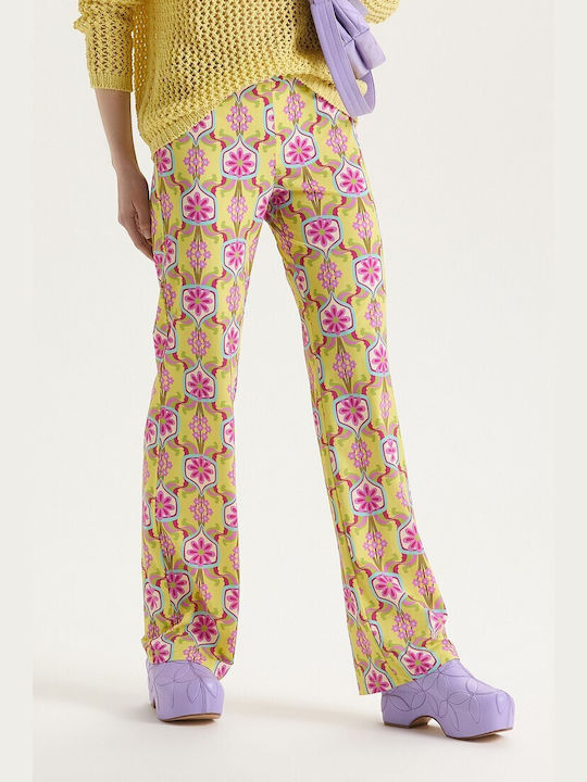 Maliparmi Women's Fabric Trousers Yellow