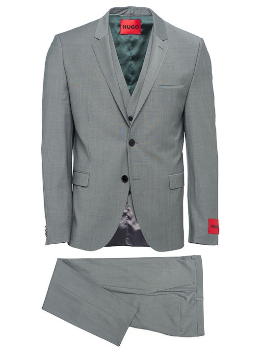 Hugo Boss Ανδρικό Κοστούμι με Στενή Εφαρμογή Olivegreen