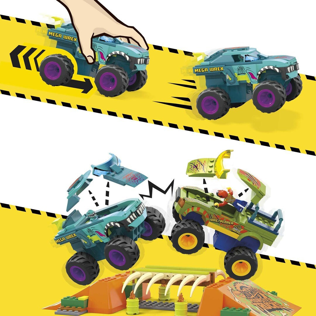 Hot Wheels Mega Hot Wheels Monster Trucks Smash Crash Αυτοκινητάκι Mega Wrex Boneyard Stunt