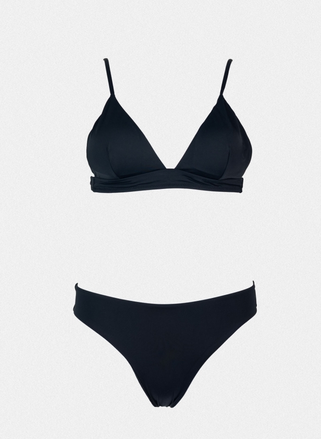 Modern Ocean Set Bikini Τριγωνάκι με Ενίσχυση Ψηλόμεσο Μαύρο Skroutz gr