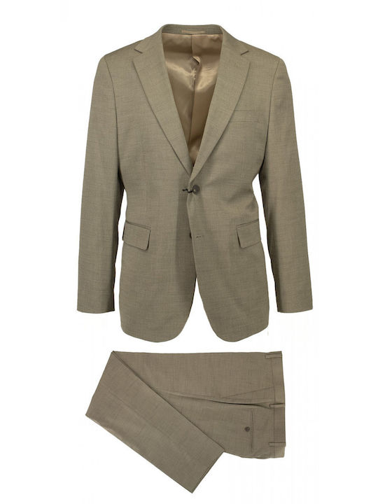 New York Tailors Ανδρικό Κοστούμι με Κανονική Εφαρμογή Brown