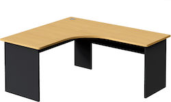 Γωνιακό Επαγγελματικό Γραφείο Galax 140x120x75εκ. Φυσικό/ανθρακί