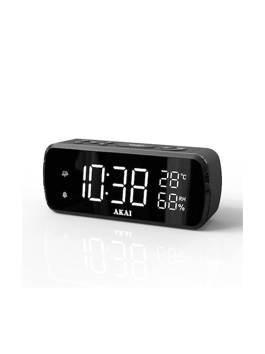 Akai Home Επιτραπέζιο Ψηφιακό Ρολόι με Ξυπνητήρι & Ραδιόφωνο ACR-1080