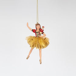 Στολίδι Μπαλαρίνα Υφασμάτινη Χρυσή