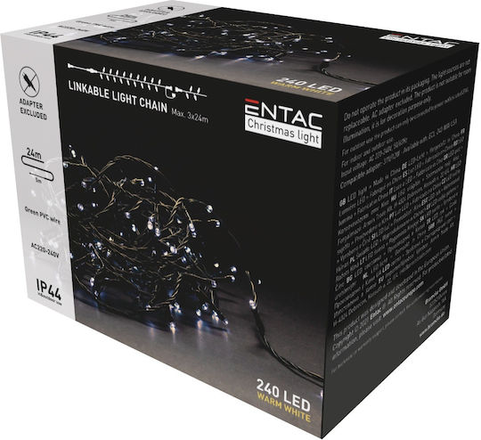 240 Λαμπάκια LED 24μ. Θερμό Λευκό σε Σειρά