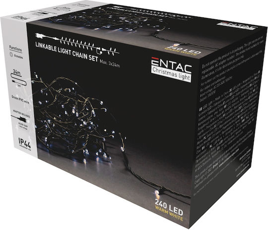 240 Λαμπάκια LED 24μ. Θερμό Λευκό σε Σειρά