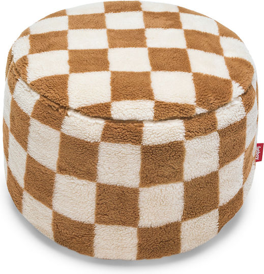 Σκαμπό Point Teddy Chess Almond Creme 50x50x35cm