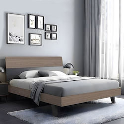Vanity Κρεβάτι Υπέρδιπλο για Στρώμα 160x200cm Sonoma Oak-grey