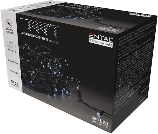 360 Λαμπάκια LED Βροχή 8μ. Ψυχρό Λευκό
