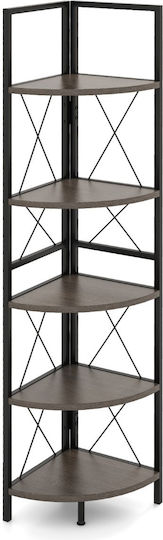 Γωνιακή Βιβλιοθήκη Καφέ 35.5x35.5x159.5εκ.