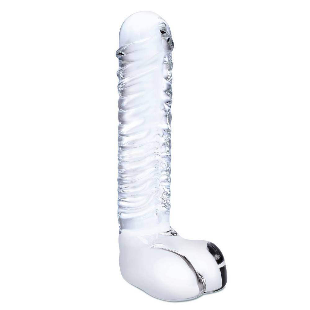Glas Ribbed Ρεαλιστικό Dildo με Όρχεις cm Skroutz gr