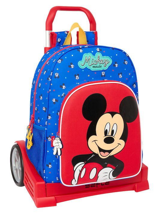 Σχολική Τσάντα Ρόδες Mickey Mouse Clubhouse Good Day Μπλε 33 X 42 X 14 Cm