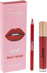 Emmanouela Cosmetics Комплект за грим за устни Red Velvet 2 броя