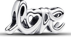 Pandora Handwritten Love Charm in Silver