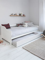 Traddy Canapea Pat Paturi Simplu Potrivit Pentru Saltea 90x190cm Alb