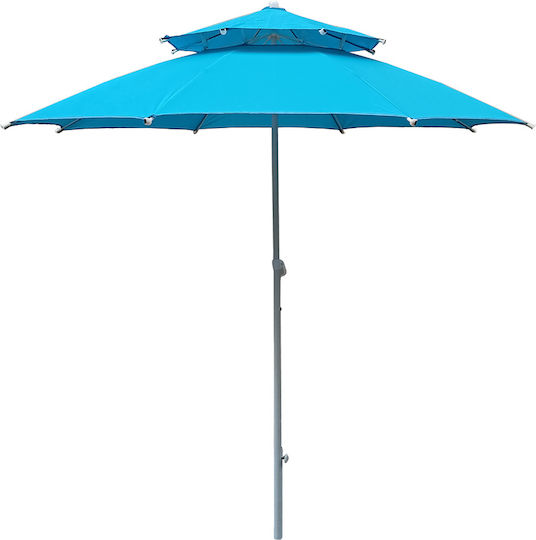 Umbrella Floor Round Aluminum Blue D2.4m
