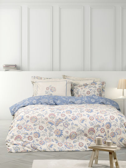 Nima Σετ Υπέρδιπλη 220x240cm Nivia Μπεζ, Μπλε