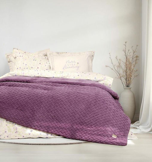Nima Κουβερτοπάπλωμα Μονό 160x220εκ. Muffle Mauve