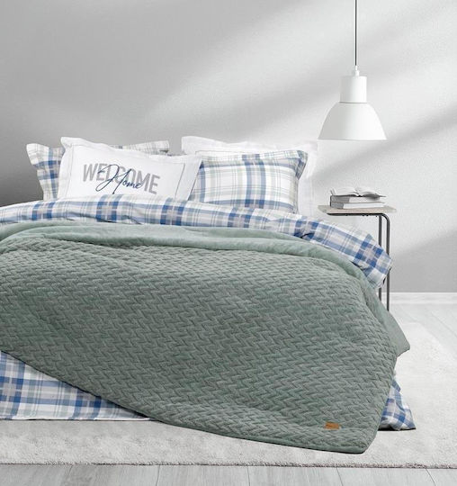 Nima Κουβερτοπάπλωμα Μονό 160x220εκ. Muffle Smoky Green