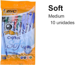BIC Cristal Soft Στυλό Ballpoint 10τμχ