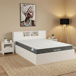 Olympus-dreamer Pat Dublu King Size cu Saltea 160x200cm Alb