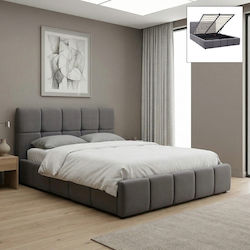 Elora Bed Double with Storage Space for Mattress 160x200cm Gray