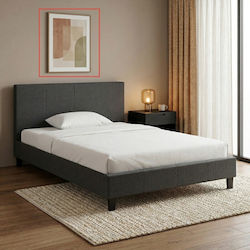 Flat Κρεβάτι Ημίδιπλο για Στρώμα 120x200cm Γκρι