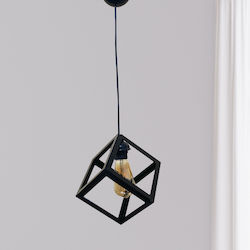 Stewehome Modern Lumini Suspendate Negru Metalic Cub 16 X 16 X 16 Cm