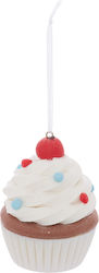 Στολίδι Cupcake Πλαστικό Λευκό 8.5cm