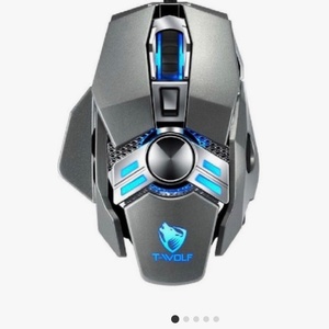 Thunder Wolf V10 Luminous Aggravated RGB Gaming Ποντίκι 6400 DPI Ασημί