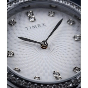 Timex Γυναικείο Ρολόι 33mm Μπαταρίας με Μαύρο Δερμάτινο Λουράκι TW2V45200