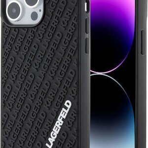 Karl Lagerfeld 3d Rubber Multi Logo Back Cover Πλαστικό Μαύρο (iPhone 15 Pro Max) KLHCP15X3DMKRLK