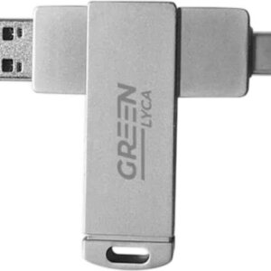Green Lyca 64GB USB 2.0 Stick με σύνδεση USB-A & USB-C Ασημί