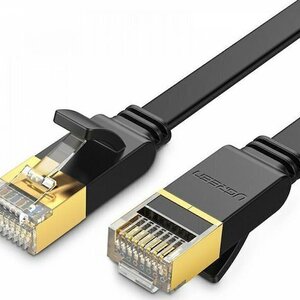 Ugreen Flat U/FTP (STP) Cat.7 (10Gbps) Καλώδιο Δικτύου Ethernet 10m Μαύρο 11265