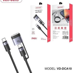 Ven-Dens Magnetic USB 2.0 Cable USB-C male - USB-C 240W PD Μαύρο 2m